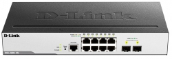 Коммутатор D-Link DGS-3000-10L 8xGE, 2xSFP, L2