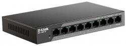 Коммутатор D-Link DSS-100E-9P 8xFE PoE, 1xGE, 92W
