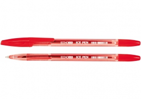 Ручка кулькова ECONOMIX ICE PEN 0,5 мм. Корпус напівпрозорий, пише червоним E10186-03