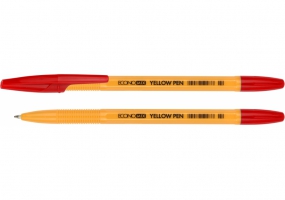Ручка кулькова ECONOMIX YELLOW PEN 0,5 мм. Корпус жовтий, пише червоним E10187-03