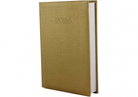 Ежедневник датированный, ТЕКСТИЛЬ, золото, А5 ECONOMIX E21634-15