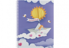Блокнот "Spring Mood: Sun" А5, пластикова обкл., спіраль, 80 арк., клітинка ECONOMIX E21952-01