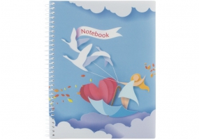 Блокнот "Spring Mood: Swan" А5, пластикова обкл., спіраль, 80 арк., клітинка ECONOMIX E21952-02