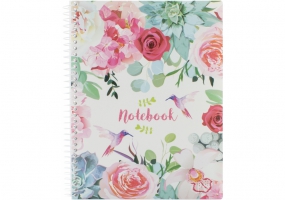 Блокнот "Spring Mood: Pink Flowers" А5, пластикова обкл., спіраль, 80 арк., клітинка ECONOMIX E21952-04
