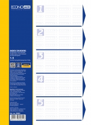 Роздільник аркушів А4 Economix, пластик, 5 розділів, кольоровий E30801
