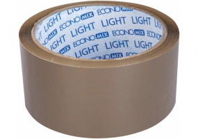 Стрічка клейка пакувальна 45 мм х 50 яр Economix light, коричнева E47802