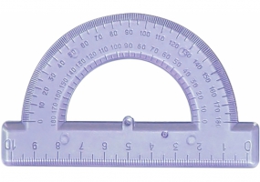 Транспортир, прозорий пластик (6 кольорів) ECONOMIX E81324