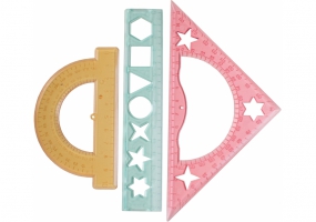 Набір лінійок (лінійка 15 см, транспортир, трикутник) ECONOMIX E81384