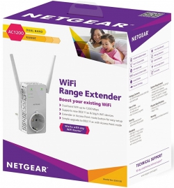 Розширювач WiFi-покриття NETGEAR EX6130 AC1200, 1xFE LAN, 2x зовнішн. ант. EX6130-100PES