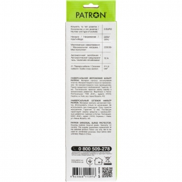Мережевий фільтр 5 розеток white 1.8 м, 3*1мм2 sp-1052w Patron EXT-PN-SP-1052W