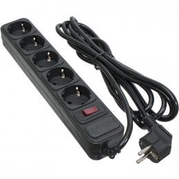 Мережевий фільтр 5 розеток Black 3.0 м, 3*1мм2 sp-1053 Patron EXT-PN-SP-1053