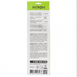 Мережевий фільтр 5 розеток Black 3.0 м, 3*1мм2 sp-1053 Patron EXT-PN-SP-1053