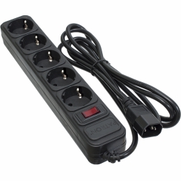 Мережевий фільтр для дбж 5 розеток Black 2 м, 3*1мм2 sp-1055u Patron EXT-PN-SP-1055U