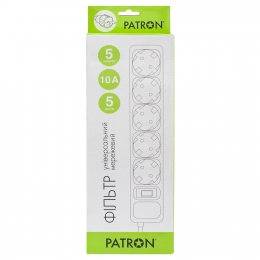 Сетевой фильтр 5 розеток white 5.0 м, 3*1мм2 sp-1055w Patron EXT-PN-SP-1055W