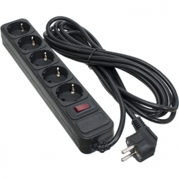 Мережевий фільтр 5 розеток Black 5.0 м, 3*1мм2 sp-1055 Patron EXT-PN-SP-1055