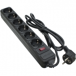 Мережевий фільтр 6 розеток Black 1.8 м, 3*1мм2 sp-1062 Patron EXT-PN-SP-1062