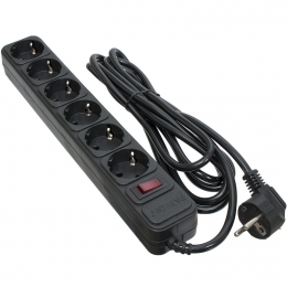 Мережевий фільтр 6 розеток Black 3.0 м, 3*1мм2 sp-1063 Patron EXT-PN-SP-1063