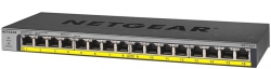 Коммутатор NETGEAR GS116LP 16x1GE PoE+(76Вт), FlexPoE, неуправляемый GS116LP-100EUS