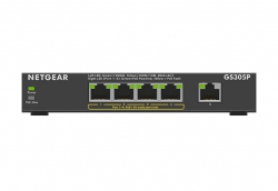 Коммутатор NETGEAR GS305Pv2 4xGE PoE+ (63Вт), 1xGE, неуправляемый GS305P-200PES