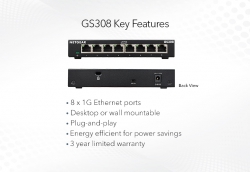 Коммутатор NETGEAR GS308 8xGE, неуправляемый GS308-300PES