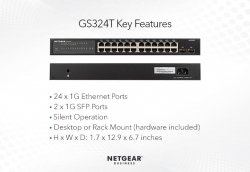 Коммутатор NETGEAR GS324T 24x1GE, 2xSFP, управляемый L2 GS324T-100EUS