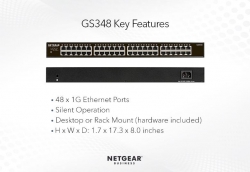 Коммутатор NETGEAR GS348, 48xGE, неуправляемый GS348-100EUS