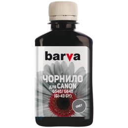 Чорнило Canon gi-43 gy спеціальне 180 мл, водорозчинне, сіре Barva (cgi43-852) I-BARE-CGI43-180-GY