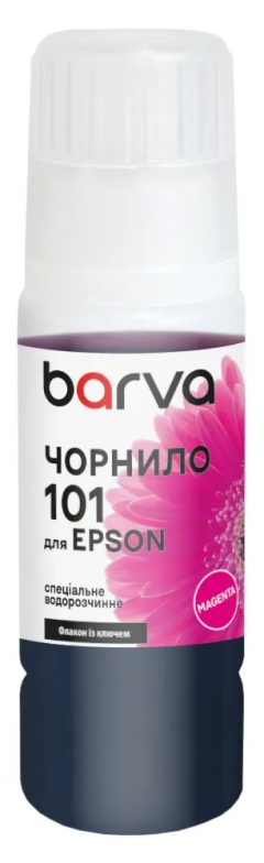 Чорнило для Epson 101 M спеціальне 70 мл, OneKey, водорозчинне, пурпурове Barva (E101-600e) I-BARE-E-101-070-M