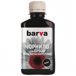 Чернила Barva для фабрик печати Epson m1100/m3170 (110) Black 180 мл пигмент (e110-725) I-BARE-E-110-180-B-P
