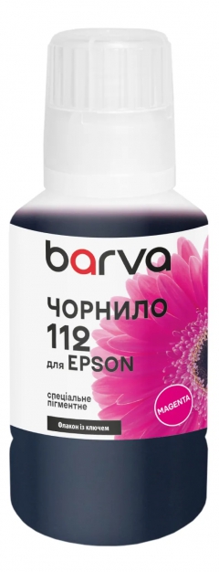 Чорнило для Epson 112 M спеціальне 140 мл, OneKey, пігментне, пурпурове Barva (E112-958e) I-BARE-E-112-140-M-P