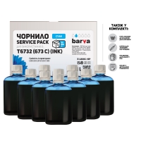 Чорнило Barva для фабрик друку Epson l800/l810/l850/l1800 (t6732) Cyan 1 л (10x100 мл) service pack (e-l800c-1sp) I-BARE-E-L800-1SP-C