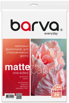 Фотобумага матовая 280 г/м2, A4, 20 л Everyday Barva (IP-AE280-445) IP-BAR-AE280-445