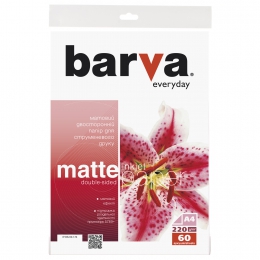 Фотобумага Barva everyday матовая двусторонняя 220 г/м2 a4 60 л (ip-be220-176) IP-BAR-BE220-176