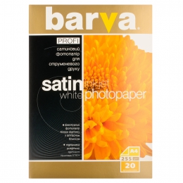 Фотопапір Barva profi білий сатин 255 г/м2 а4 20 арк (ip-v255-028) IP-BAR-P-V255-028
