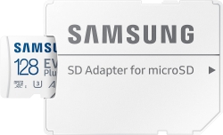 Карта памяти Samsung microSDXC 128GB C10 UHS-I R130MB/s Evo Plus + SD MB-MC128KA/EU