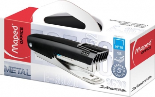 Степлер компактний ESSENTIALS METAL, металевий, 15л., (скоби №10), чорний Maped MP.352611