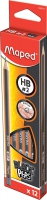 Карандаш графитовый BLACK PEPS HB, без резинки, коробка с подвесом Maped MP.850021