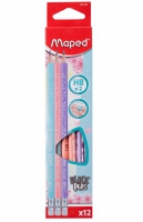 Олівець графітовий BLACK PEPS HB, з ластиком, PASTEL, коробка з підвісом Maped MP.851730