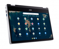 Ноутбук Acer Chromebook Spin CP314-1HN 14" FHD IPS, Intel C N4500, 8GB, F128GB, UMA, ChromeOS, серебристый NX.AZ3EU.001