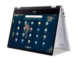 Ноутбук Acer Chromebook Spin CP314-1HN 14" FHD IPS, Intel C N4500, 8GB, F128GB, UMA, ChromeOS, серебристый NX.AZ3EU.001