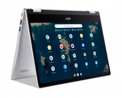 Ноутбук Acer Chromebook Spin CP314-1HN 14" FHD IPS, Intel C N4500, 8GB, F128GB, UMA, ChromeOS, серебристый NX.AZ3EU.001