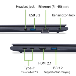 Ноутбук Acer TravelMate TMP416-74 16" WUXGA IPS, Intel U5-225H, 16GB, F1TB, UMA, Win11P, синій NX.BKGEU.002