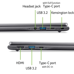 Ноутбук Acer Chromebook Plus CB514-6H 14" WUXGA IPS, Intel 3-N355, 8GB, F256GB, UMA, ChromeOS, сірий NX.JFHEU.001