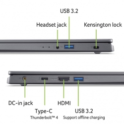 Ноутбук Acer Aspire 15 A15-51M 15.6" FHD IPS, Intel i9-13900H, 16GB, F1TB, UMA, Lin, серый NX.JKVEU.008