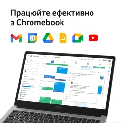 Ноутбук Acer Chromebook CB315-4HT 15" FHD IPS Touch, Intel C N4500, 8GB, F128GB, UMA, ChromeOS, сріблястий NX.KBAEU.001