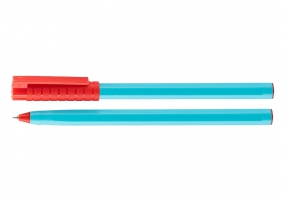Ручка кулькова OPTIMA HYPE 0,7 mm. Корпус блакитний, пише червоним O15688
