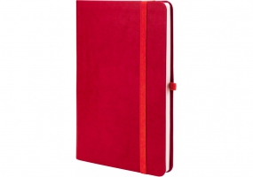 Деловая записная книжка NEBRASKA, А5, мягкая обложка, резинка, белый блок линия, красный OPTIMA O20124-03
