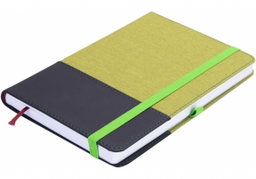 Деловая записная книжка COMBI-12, А5, твердая обложка, резинка, белый блок линия OPTIMA O20125-12
