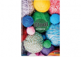 Блокнот А4, 80 л., «рисунки природы» Wool, клеточка, спираль OPTIMA O20330-05