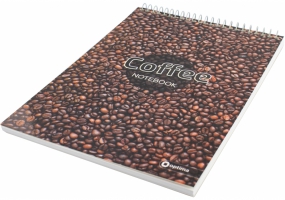Блокнот А5, 80 арк., «Малюнки природи» Coffee, клітинка, спіраль OPTIMA O20332-01